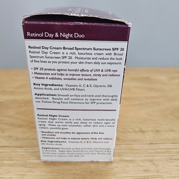 New Skincare Cosmetics Retinol Day & Night Duo 24 Hour Skincare SPF20 - Picture 5 of 5